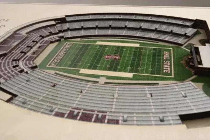 YouTheFan NCAA Mississippi State Bulldogs 5-Layer StadiumView 3D Wall Art - Davis Wade Stadium at Scott Field