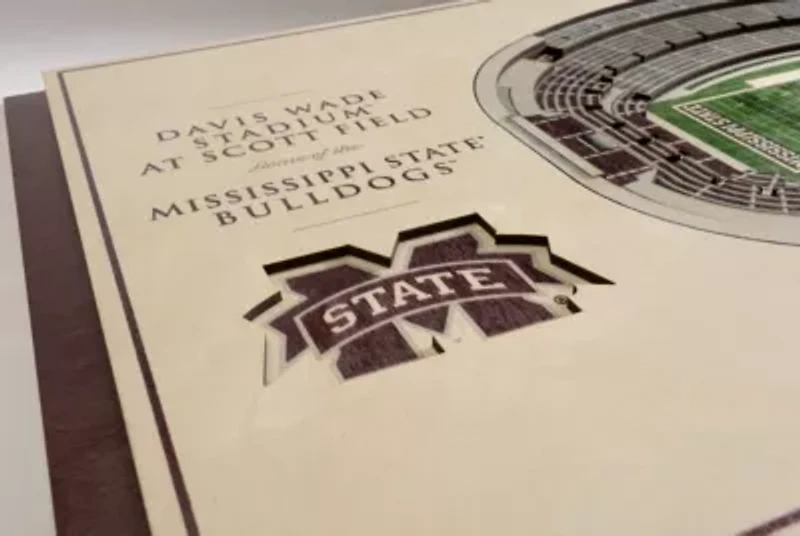 YouTheFan NCAA Mississippi State Bulldogs 5-Layer StadiumView 3D Wall Art - Davis Wade Stadium at Scott Field