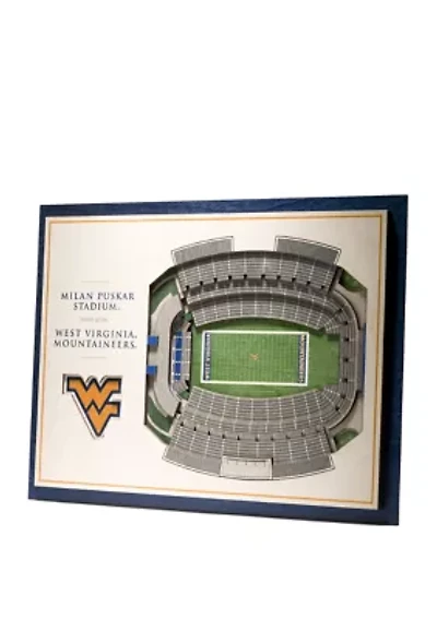 YouTheFan NCAA West Virginia Mountaineers 5-Layer StadiumView 3D Wall Art - Milan Puskar Stadium