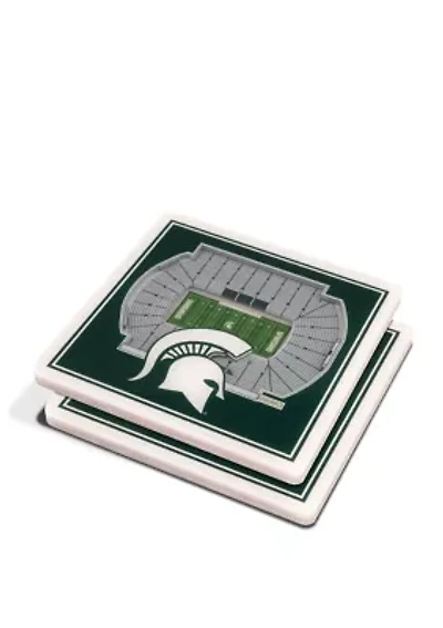 YouTheFan NCAA Michigan State Spartans 3D StadiumView Coasters - Spartan Stadium