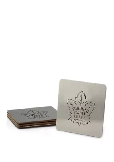 YouTheFan NHL Toronto Maple Leafs Boasters, 4-Piece Coaster Set