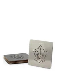 YouTheFan NHL Toronto Maple Leafs Boasters, 4-Piece Coaster Set