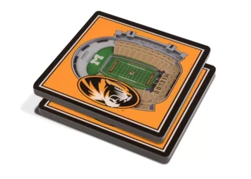 YouTheFan NCAA Missouri Tigers 3D StadiumView Coasters - Faurot Field at Memorial Stadium