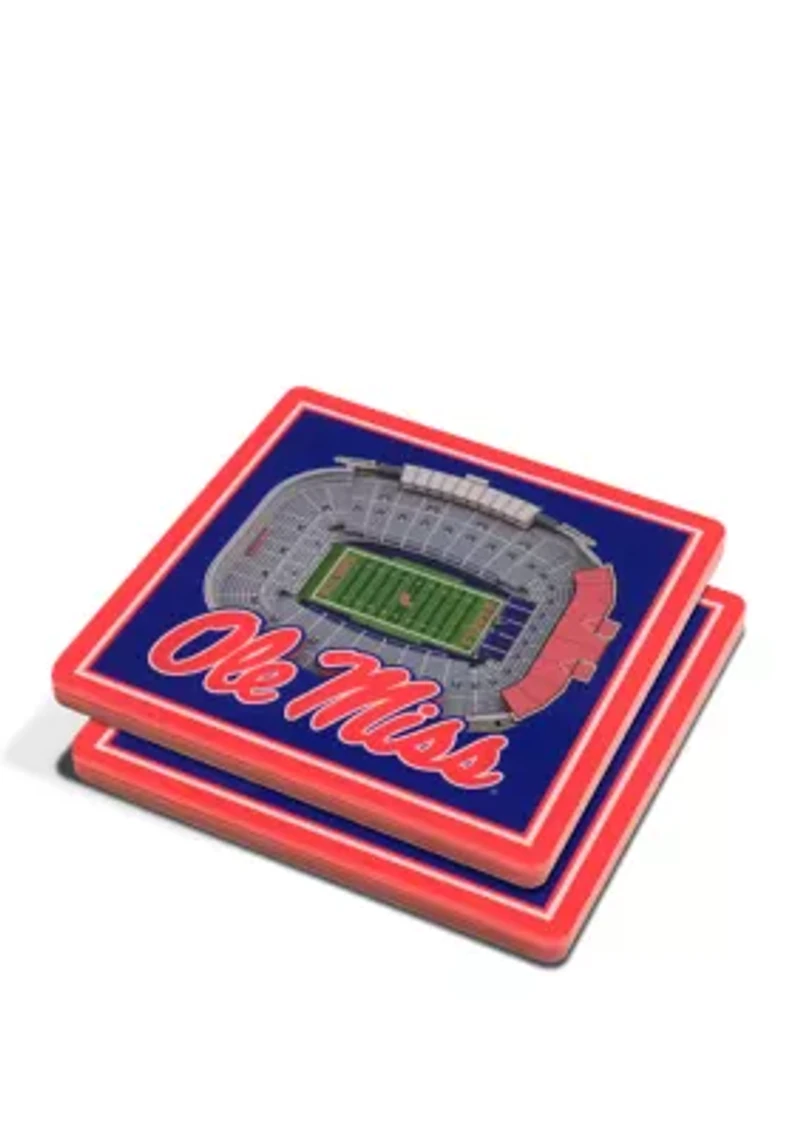 Ole Miss Rebels YouTheFan NCAA Mississippi Rebels 3D StadiumView Coasters - Vaught Hemingway Stadium