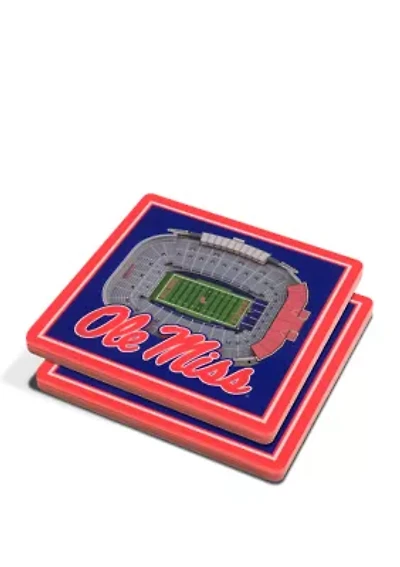 Ole Miss Rebels YouTheFan NCAA Mississippi Rebels 3D StadiumView Coasters - Vaught Hemingway Stadium