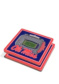 Ole Miss Rebels YouTheFan NCAA Mississippi Rebels 3D StadiumView Coasters - Vaught Hemingway Stadium