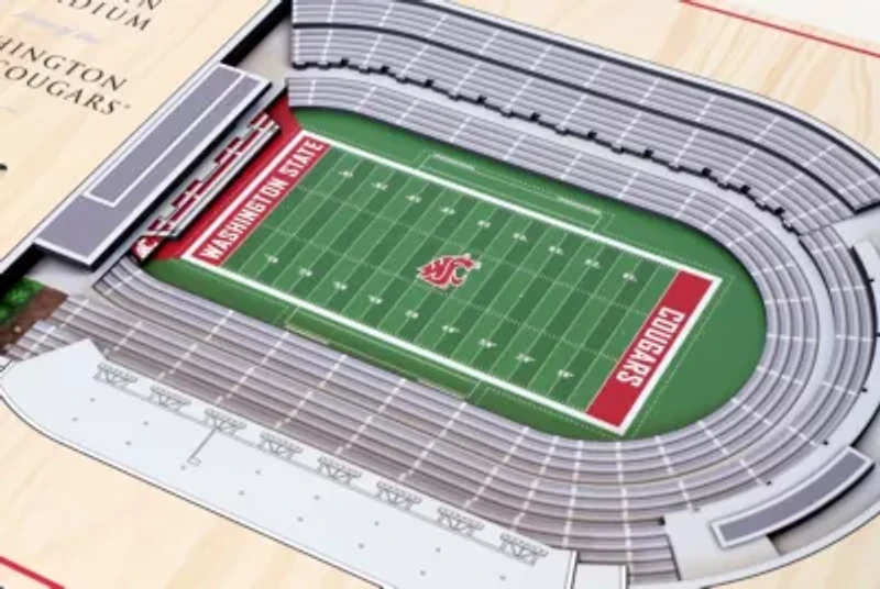 YouTheFan NCAA Washington State Cougars 5-Layer StadiumView 3D Wall Art - Martin Stadium