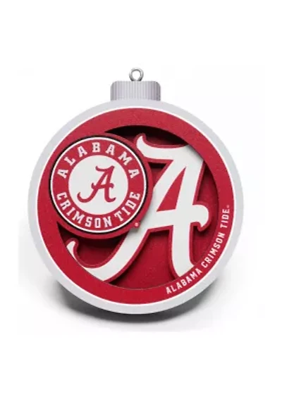 YouTheFan NCAA Alabama Crimson Tide 3D Logo Series Ornaments