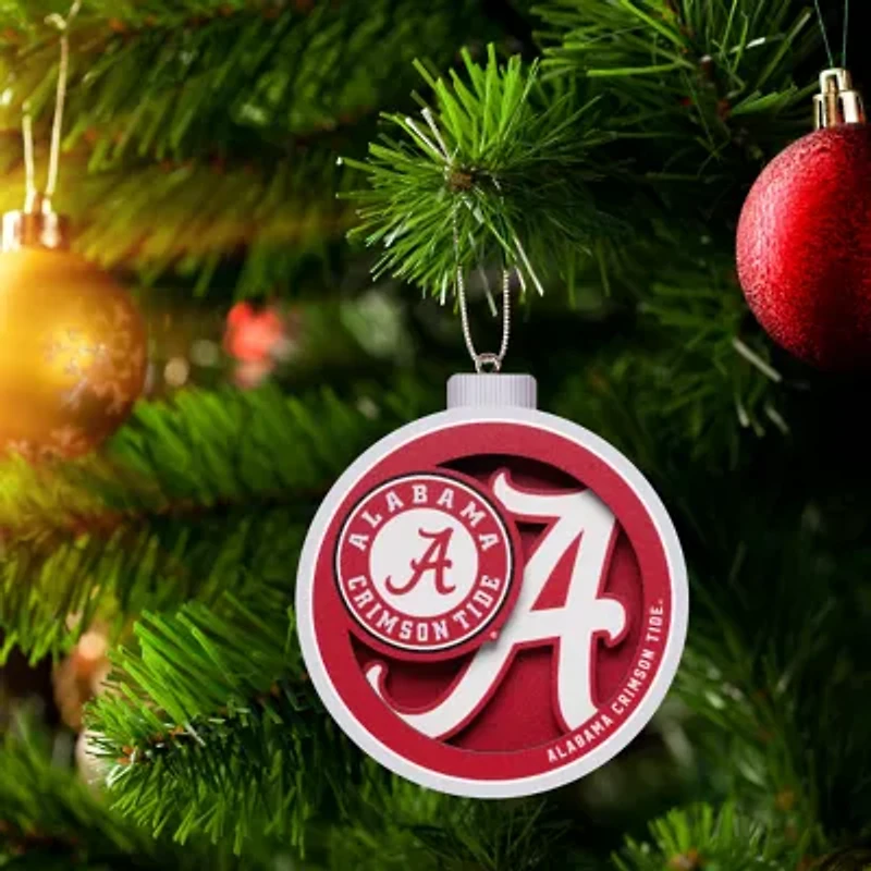 YouTheFan NCAA Alabama Crimson Tide 3D Logo Series Ornaments