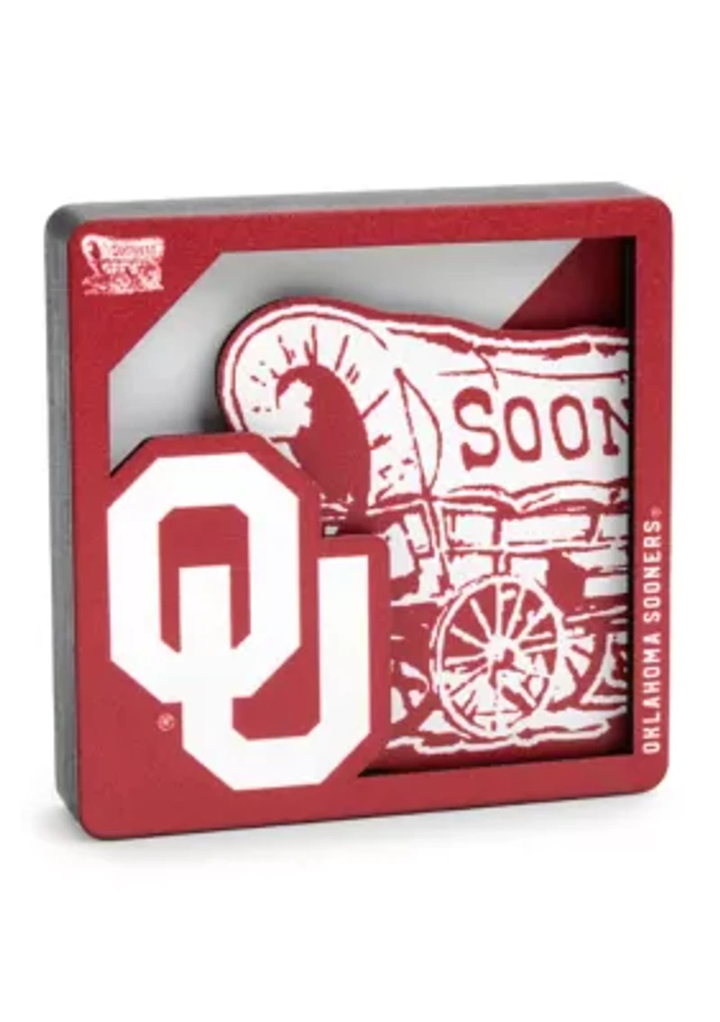 YouTheFan NCAA Oklahoma Sooners 3D Logo Series Magnets
