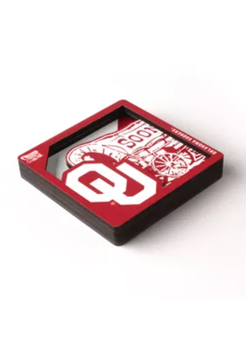 YouTheFan NCAA Oklahoma Sooners 3D Logo Series Magnets