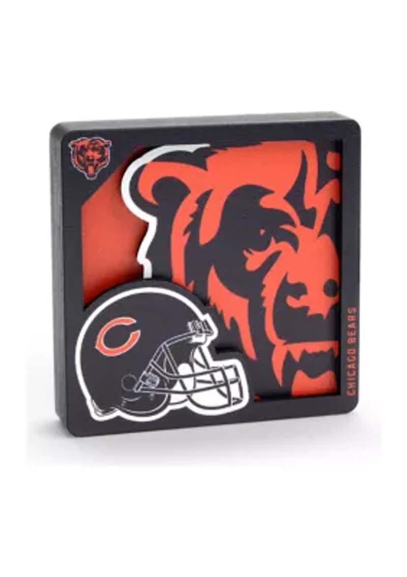 YouTheFan NFL Chicago Bears 3D Logo Series Magnets