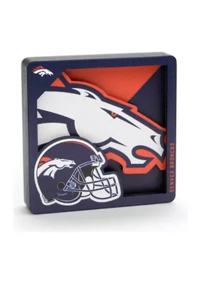 YouTheFan NFL Denver Broncos 3D Logo Series Magnets