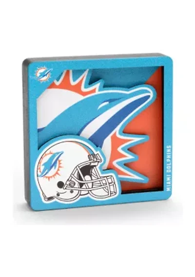 YouTheFan NFL Miami Dolphins 3D Logo Series Magnets