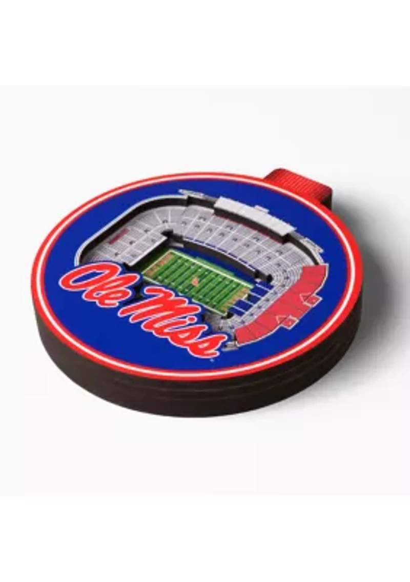 Ole Miss Rebels YouTheFan NCAA Mississippi Rebels 3D StadiumView Ornament - Vaught Hemingway Stadium