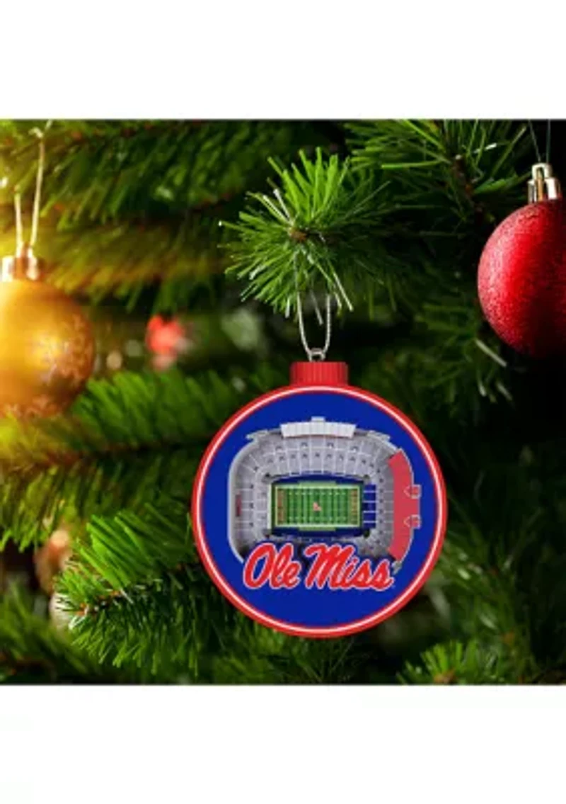 Ole Miss Rebels YouTheFan NCAA Mississippi Rebels 3D StadiumView Ornament - Vaught Hemingway Stadium