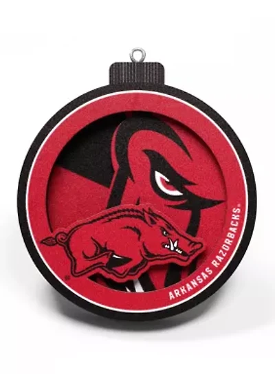 YouTheFan NCAA Arkansas Razorbacks 3D Logo Series Ornaments
