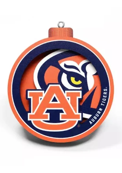 YouTheFan NCAA Auburn Tigers 3D Logo Series Ornaments