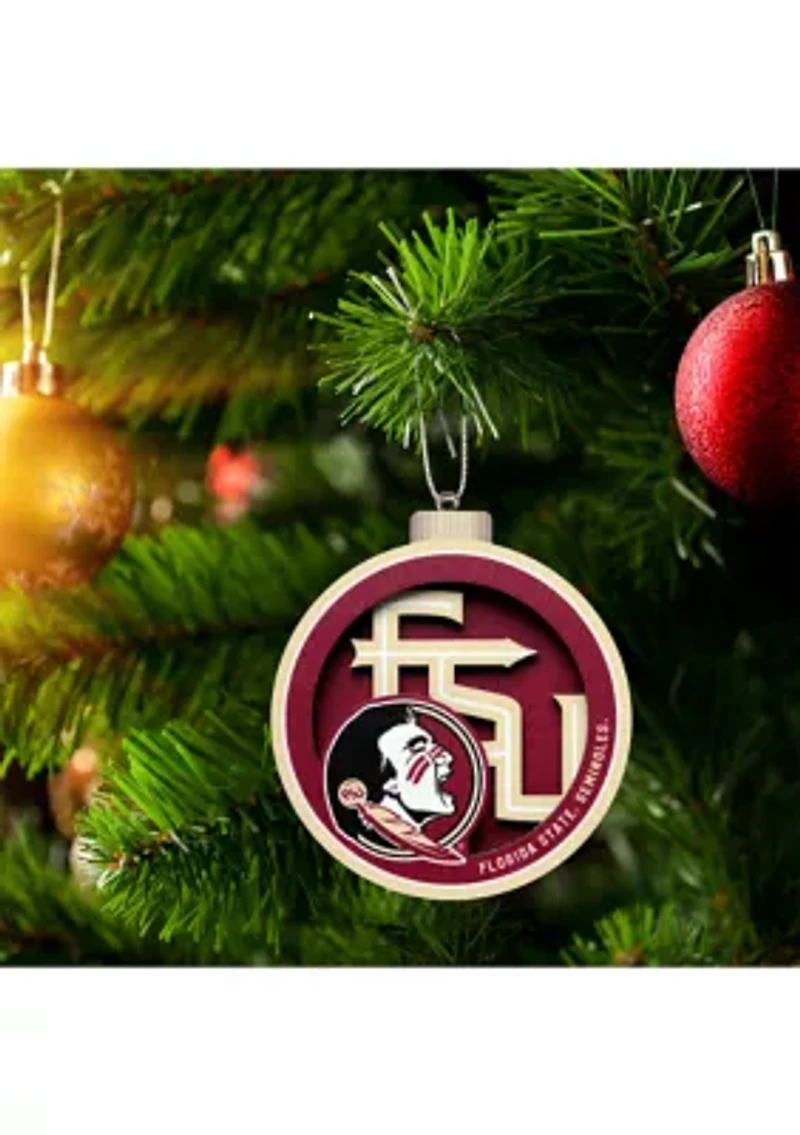 YouTheFan NCAA Florida State Seminoles 3D Logo Series Ornaments