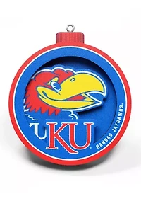 YouTheFan NCAA Kansas Jayhawks 3D Logo Series Ornaments