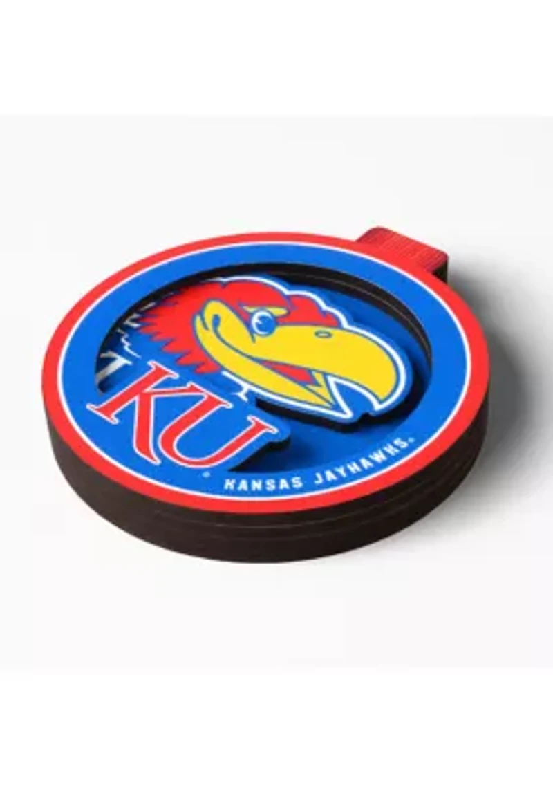 YouTheFan NCAA Kansas Jayhawks 3D Logo Series Ornaments