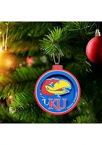 YouTheFan NCAA Kansas Jayhawks 3D Logo Series Ornaments