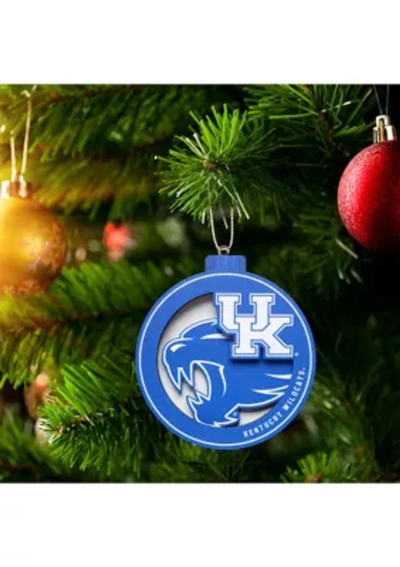 NCAA Kentucky Wildcats 3D Logo Series Ornaments