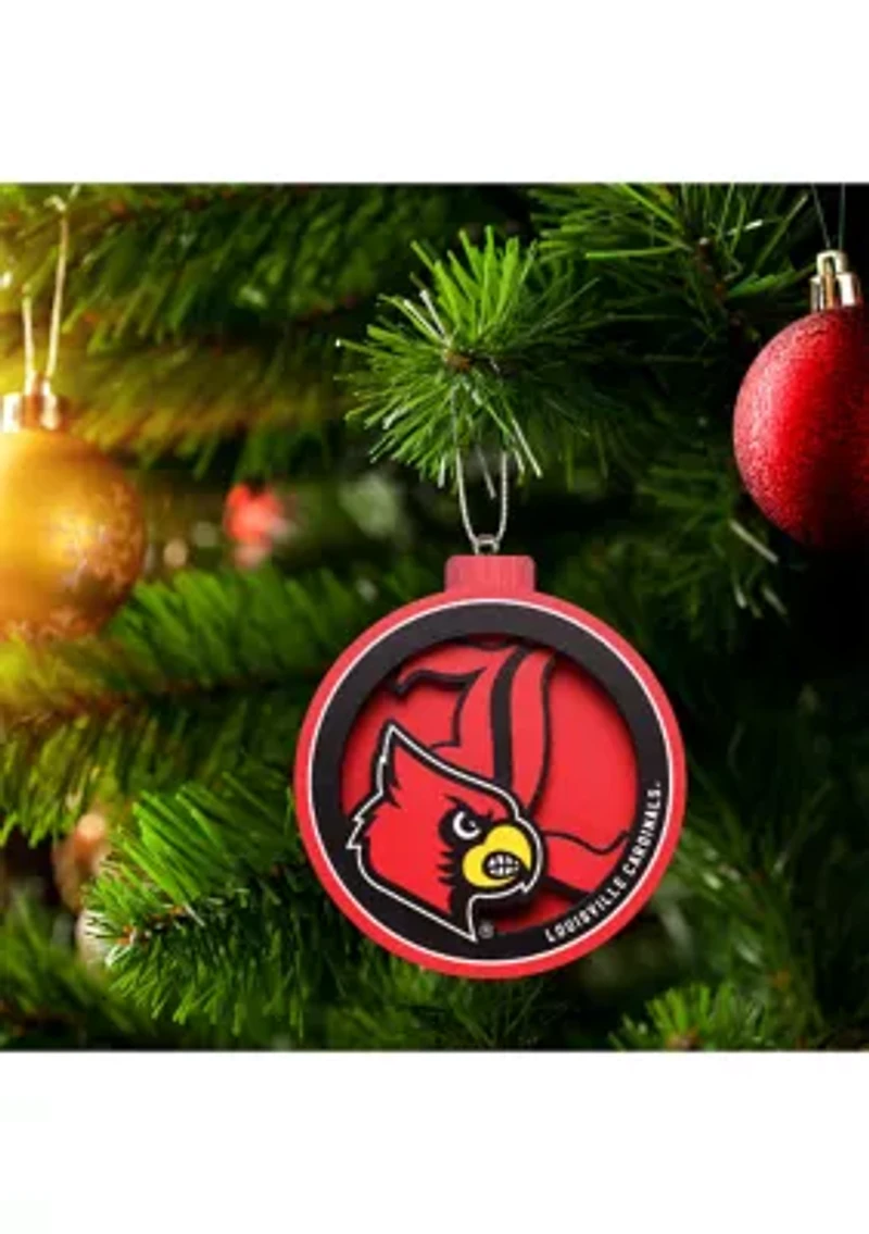 YouTheFan NCAA Louisville Cardinals 3D Logo Series Ornaments