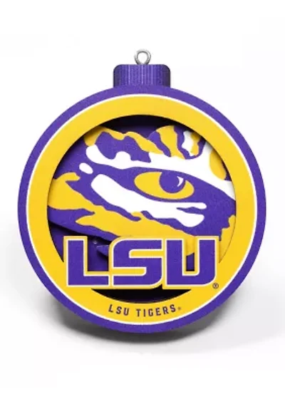 YouTheFan NCAA LSU Tigers 3D Logo Series Ornaments
