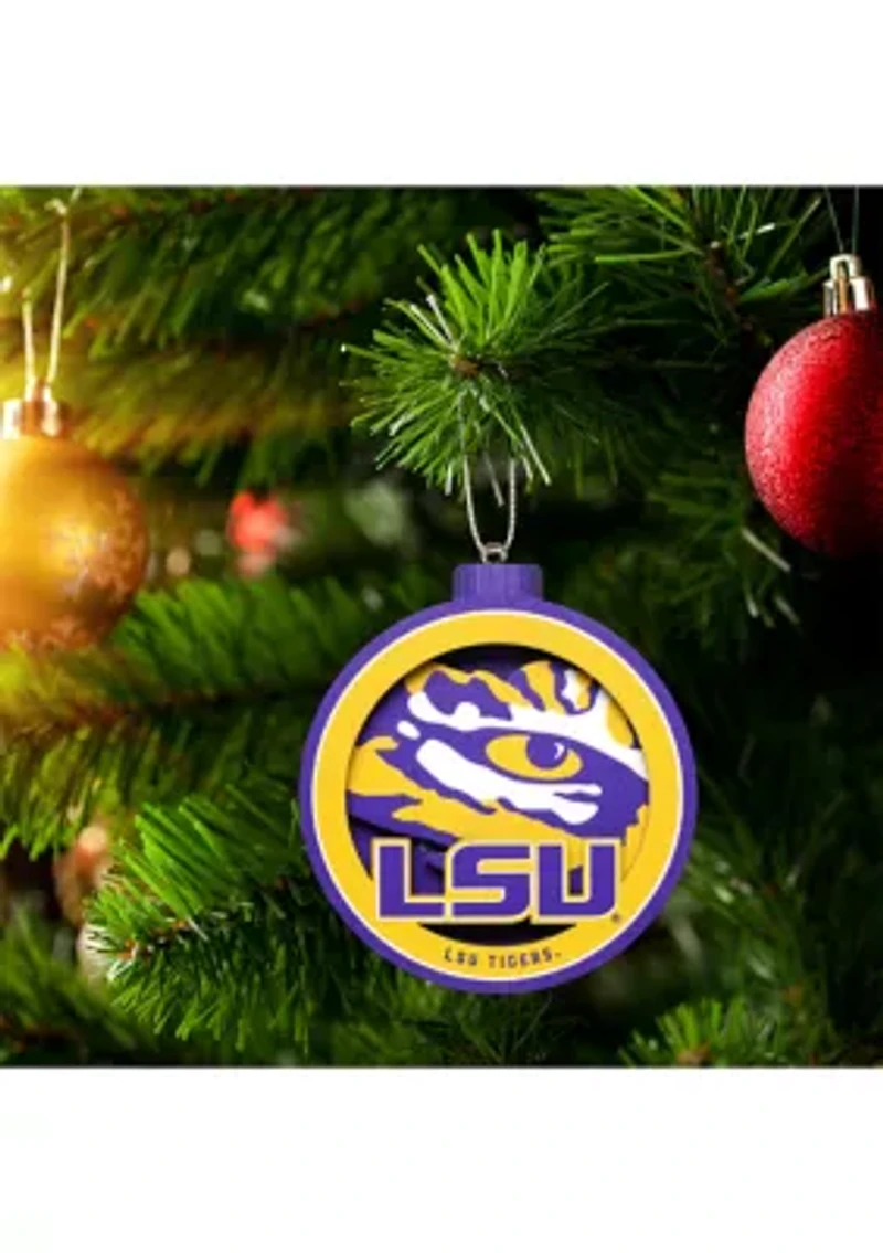 YouTheFan NCAA LSU Tigers 3D Logo Series Ornaments