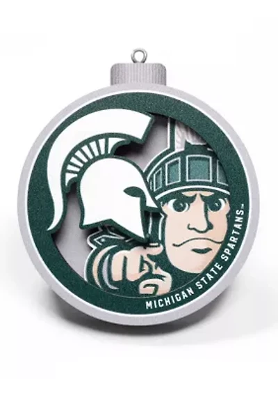 YouTheFan NCAA Michigan State Spartans 3D Logo Series Ornaments