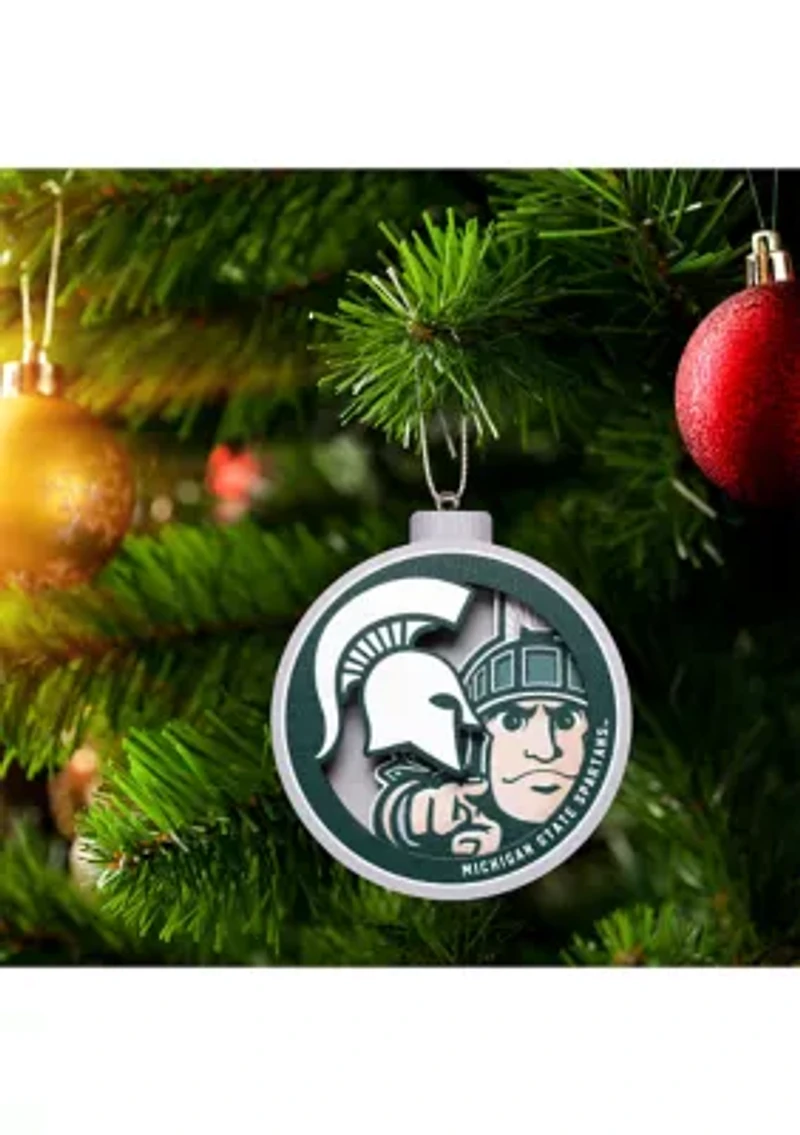 YouTheFan NCAA Michigan State Spartans 3D Logo Series Ornaments