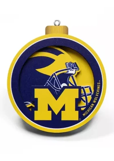 YouTheFan NCAA Michigan Wolverines 3D Logo Series Ornaments
