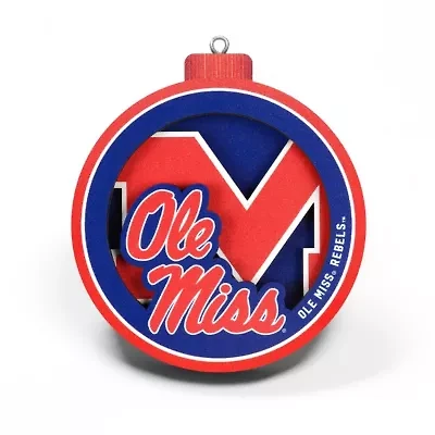 Ole Miss Rebels YouTheFan NCAA Mississippi Rebels 3D Logo Series Ornaments