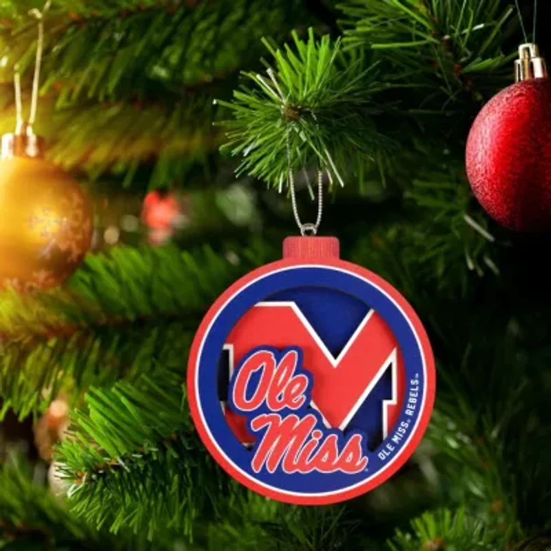 Ole Miss Rebels YouTheFan NCAA Mississippi Rebels 3D Logo Series Ornaments