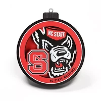 YouTheFan NCAA NC State Wolfpack 3D Logo Series Ornaments
