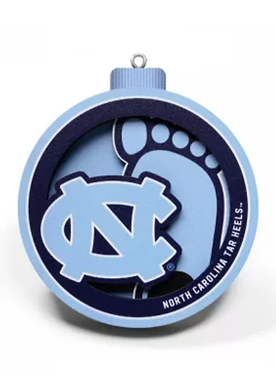 YouTheFan NCAA North Carolina Tar Heels 3D Logo Series Ornaments