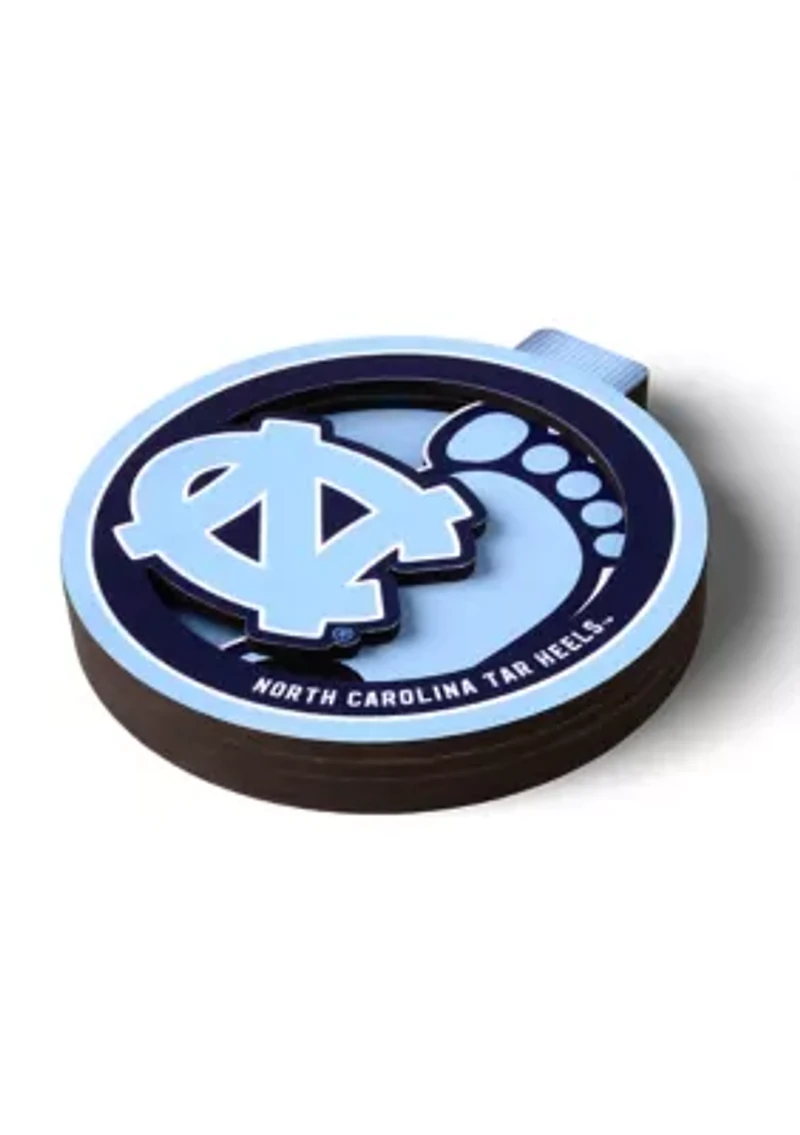 YouTheFan NCAA North Carolina Tar Heels 3D Logo Series Ornaments