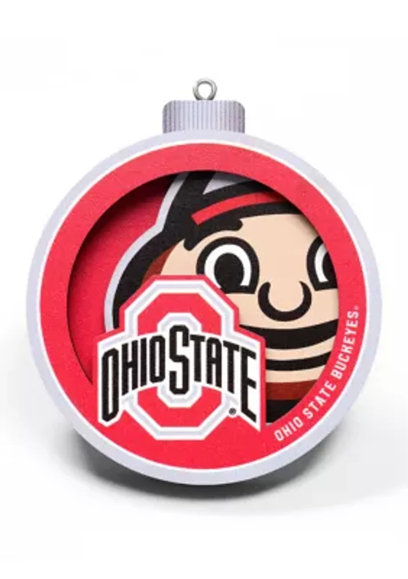 YouTheFan NCAA Ohio State Buckeyes 3D Logo Series Ornaments