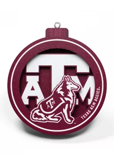 YouTheFan NCAA Texas A&M Aggies 3D Logo Series Ornaments