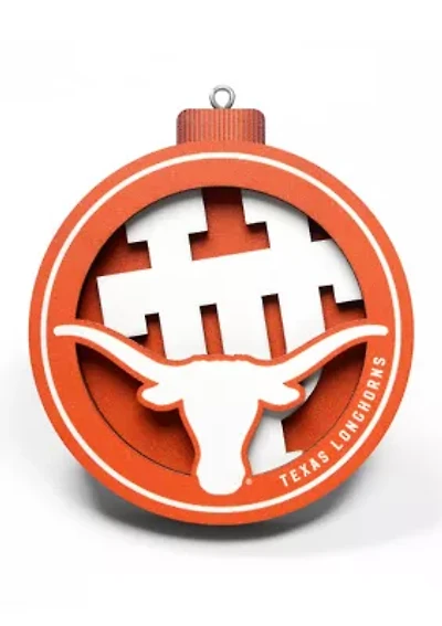 YouTheFan NCAA Texas Longhorns 3D Logo Series Ornaments