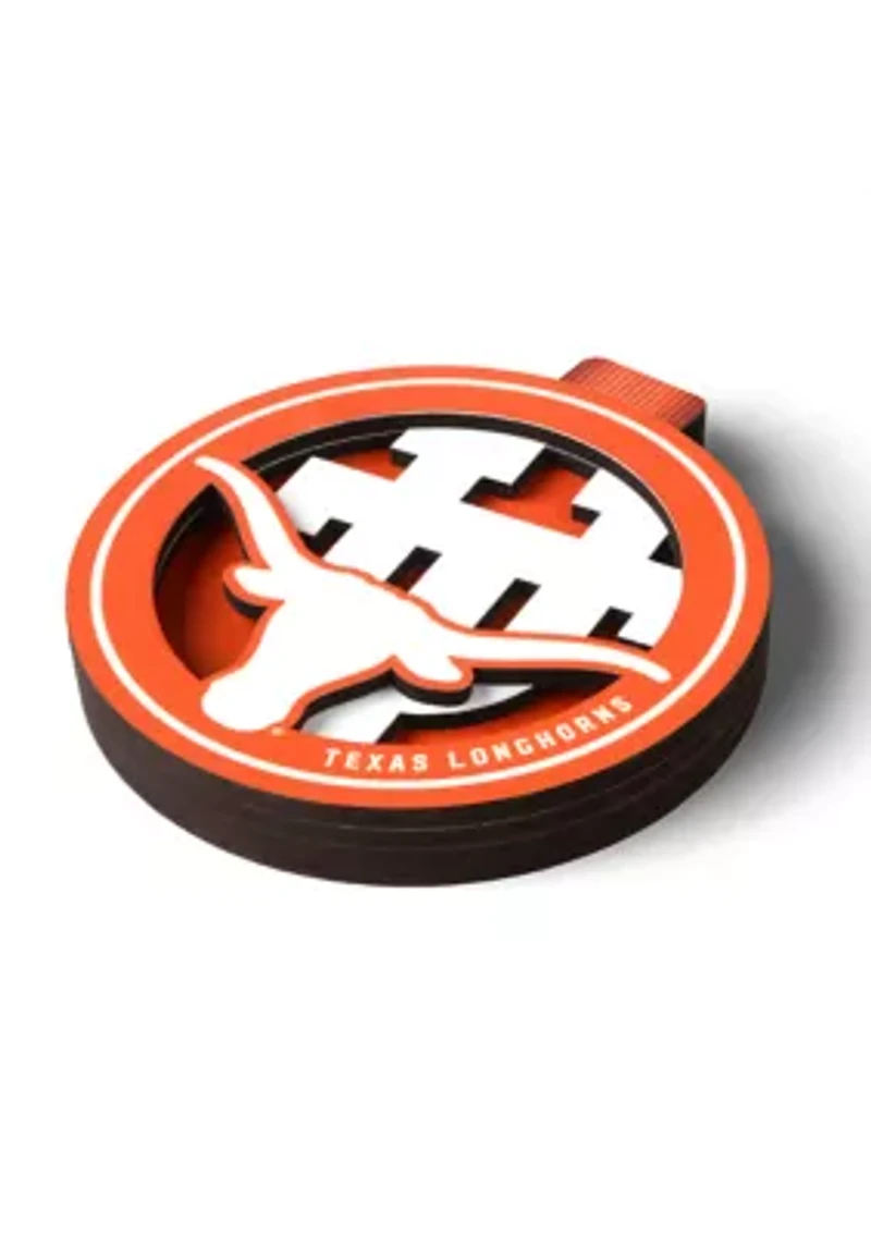 YouTheFan NCAA Texas Longhorns 3D Logo Series Ornaments