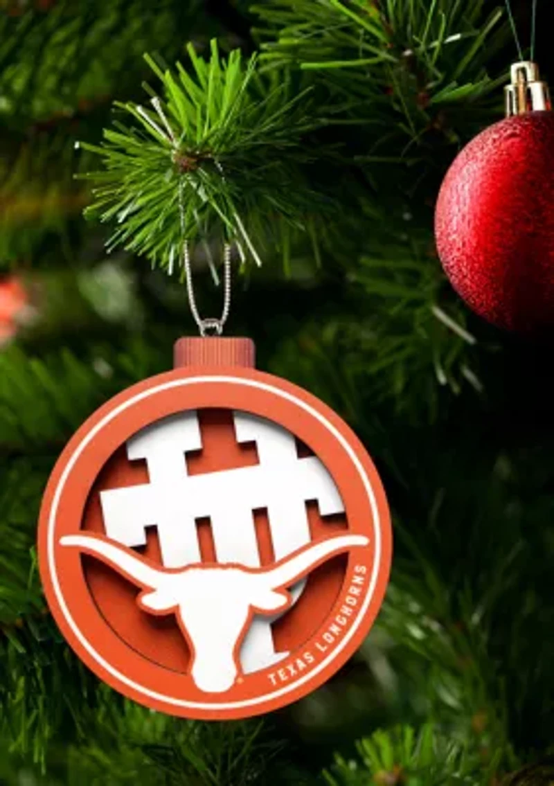 YouTheFan NCAA Texas Longhorns 3D Logo Series Ornaments