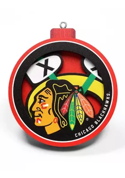 YouTheFan NHL Chicago Blackhawks 3D Logo Series Ornaments