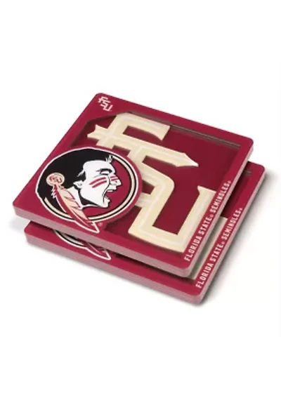 YouTheFan NCAA Florida State Seminoles 3D Logo Series Coasters