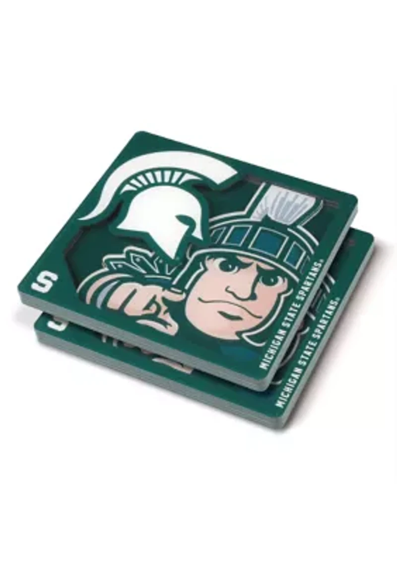 Michigan State Spartans YouTheFan NCAA Michigan St Spartans 3D Logo Series Coasters