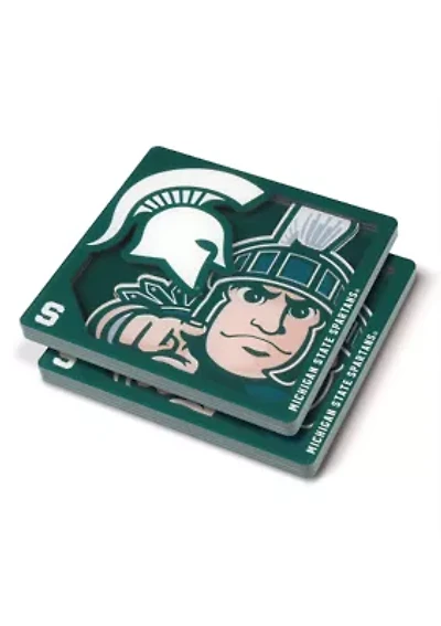 Michigan State Spartans YouTheFan NCAA Michigan St Spartans 3D Logo Series Coasters