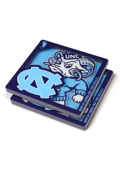 YouTheFan NCAA North Carolina Tar Heels 3D Logo Series Coasters
