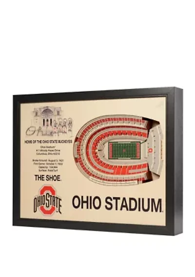 YouTheFan NCAA Ohio State Buckeyes FB 25-Layer StadiumViews 3D Wall Art - Ohio Stadium