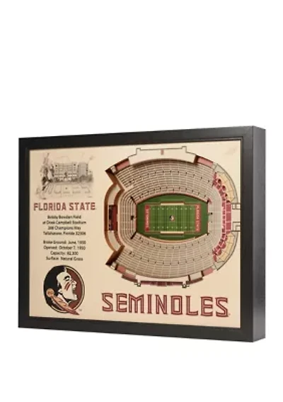 YouTheFan NCAA Florida State Seminoles FB 25-Layer StadiumViews 3D Wall Art - Doak Campbell Stadium